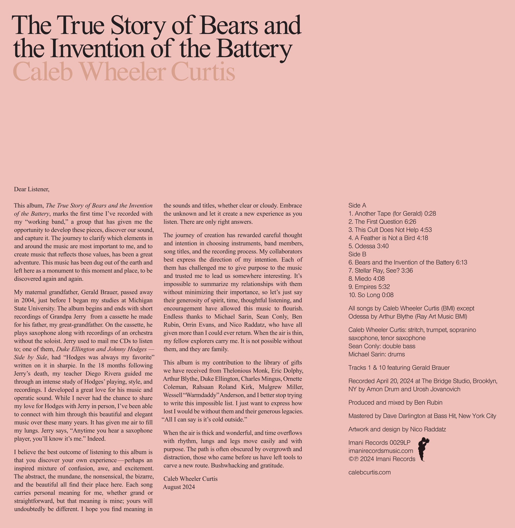 PREORDER The True Story of Bears and the Invention of the Battery (Limited Edition LP)